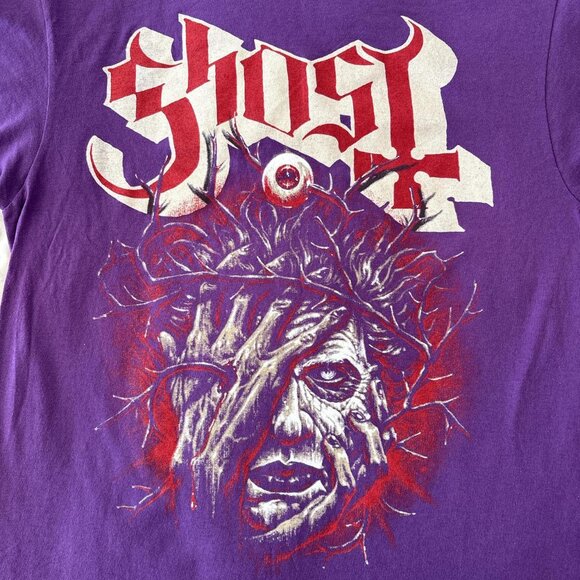 Ghost band tee purple with red accents and very cool front graphic! Size L. - Picture 2 of 7